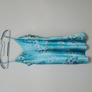 Gilliam & O'Malley Sexy Blue Chemise Satin Medium Adjustable Straps Nightwear